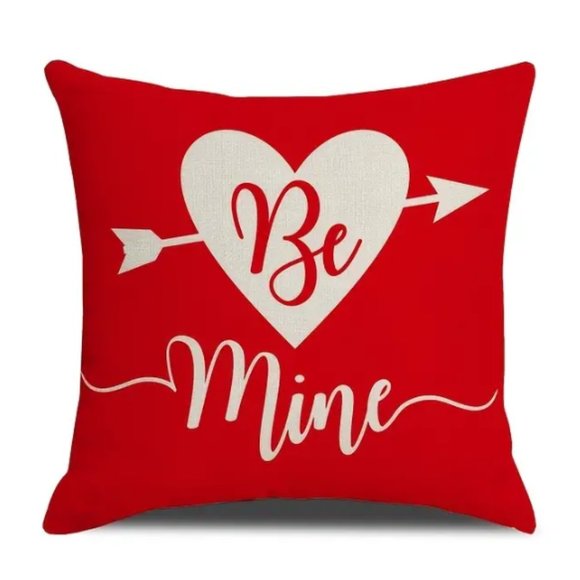Be Mine Red Heart Arrow Accent Pillow Cover Home Decor 18x18 - Picture 1 of 1